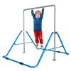 FKHFTI Gymnastics Bar Tumbling Bar for Kids Folding Horizontal Bar 4 Levels Height Adjustable for Beginner Practicing Home Kids Gymnastics Equipment(Color:Blue) (Blue) (Blue) view 2