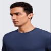 CRZ YOGA Men's Cotton Polyester Short Sleeve T-Shirt Classic Fit Casual Workout Tops Soft Premium Tee Night Sea Blue X-Large view 3