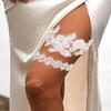 Urieo Floral Crystal Wedding Garters Rhinestone White Lace Garter Stretch Bride Bridal Prom Party Leg Garter Set for Women(Pack of 2) view 3