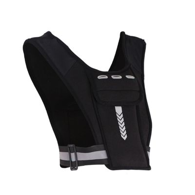 Gllehkt Reflective Running Vest Phone Holder, Black+pure, 57x31cm, Modern Style, Suitable for Running, Hiking, Mountaineering