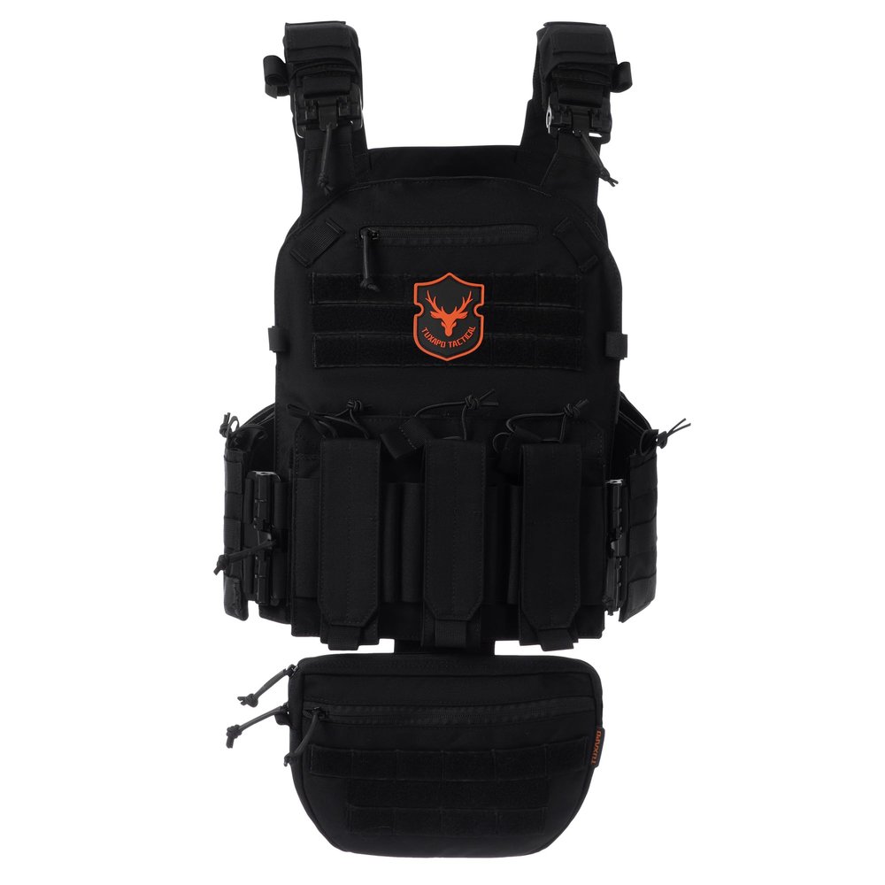Tuxapo Tactical Molle Vest for Men with Quick Release Front Pouch Set Heavy-Duty Detachable and Reassembleable