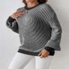 Zeagoo Women 2026 Winter Oversized Sweater Crew Neck Long Sleeve Color Block Pullover Rib Knit Blouse Tops Re Black XX-Large view 4
