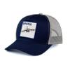 Baseball Fan Patch Trucker Hat - Netted Snapback Baseball Cap with Team Design for Men & Women (Navy/Grey - Bronx) view 1