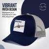 Baseball Fan Patch Trucker Hat - Netted Snapback Baseball Cap with Team Design for Men & Women (Navy/Grey - Bronx) view 2