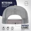 Baseball Fan Patch Trucker Hat - Netted Snapback Baseball Cap with Team Design for Men & Women (Navy/Grey - Bronx) view 3