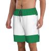 WURTON Flag of Nigeria Print Men's Swim Trunks Quick Dry Beach Shorts with Pockets Lining Swimwear Bathing Shorts White, X-Large view 2