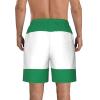 WURTON Flag of Nigeria Print Men's Swim Trunks Quick Dry Beach Shorts with Pockets Lining Swimwear Bathing Shorts White, X-Large view 3