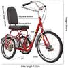 HAOKAZLBR Adult Tricycle, Adult Trikes for Shopping Travel 20Inch Adult Tricycles Single Speed 3 Wheel Bikes Bicycles with Front Rear Shopping Basket for Seniors Women Men Elderly Pedal view 2