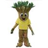 Happy Tree Mascot Costume in Yellow Shirt Adult Size for Men & Women with Built-in Fan Inside the Head view 1