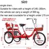 HAOKAZLBR Adult Tricycle, Adult Trikes for Shopping Travel Tricycle for Adult 3 Wheel Bike with Shock-Absorbing Front Fork and Child Back Seat 1 Speed Three-Wheeled Bicycles for Seniors, Women view 2
