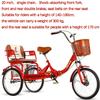 HAOKAZLBR Adult Tricycle, Adult Trikes for Shopping Travel Tricycle for Adult 3 Wheel Bike with Shock-Absorbing Front Fork and Child Back Seat 1 Speed Three-Wheeled Bicycles for Seniors, Women view 3