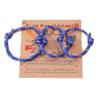 2-3Pcs First Day of School Knit Rope Bracelet Love Between Mother/Father/Mama and Daughter/Son/Me Back To Scool Gifts Protection Anxiety Relief Colorful Nylon Woven Bracelet With Message Card (Blue(3Pcs), 3Pcs) view 1