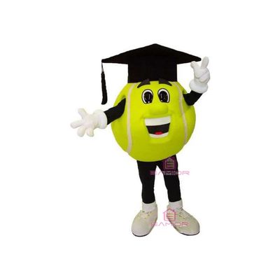 Light Green Tennis Ball Mascot Costume Dressed Adult Size for Men & Women with Built-in Fan Inside the Head