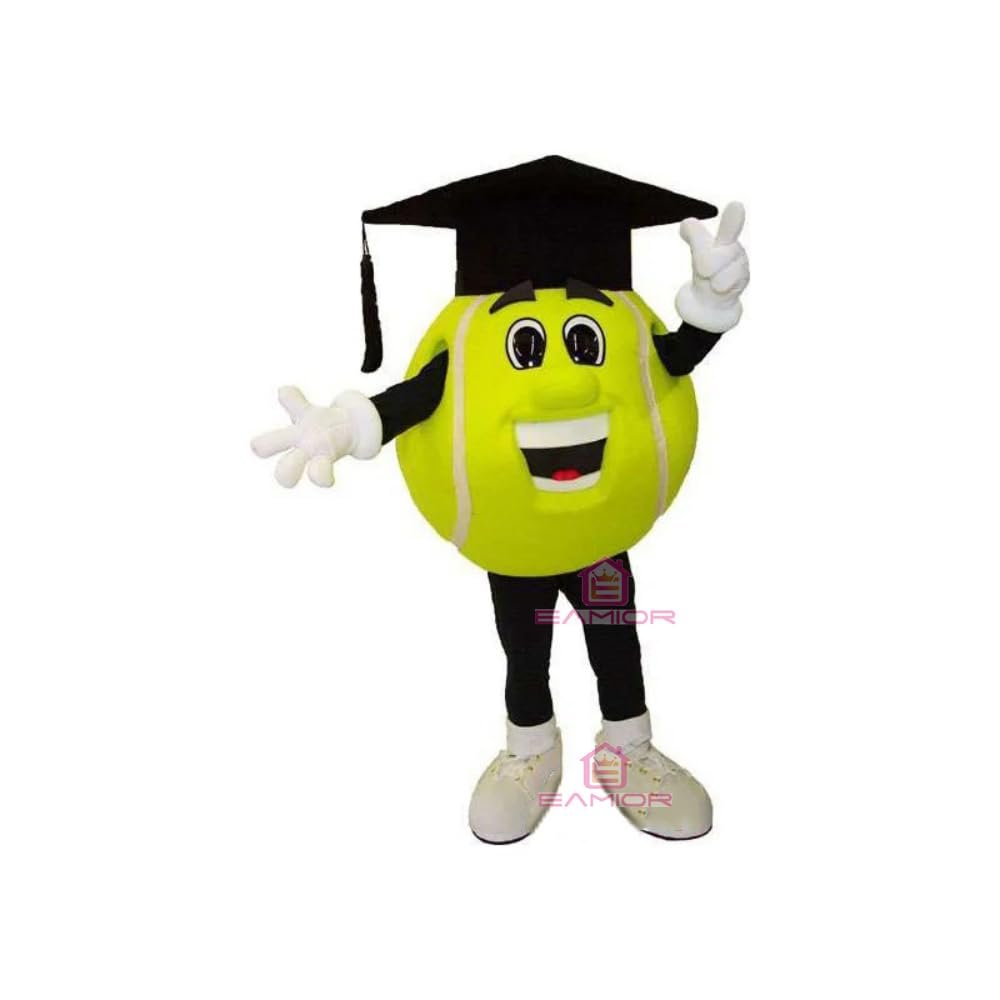Light Green Tennis Ball Mascot Costume Dressed Adult Size for Men & Women with Built-in Fan Inside the Head