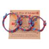 2-3Pcs First Day of School Knit Rope Bracelet Love Between Mother/Father/Mama and Daughter/Son/Me Back To Scool Gifts Protection Anxiety Relief Colorful Nylon Woven Bracelet With Message Card (Blue Red(3Pcs), 3Pcs) view 1