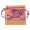 2-3Pcs First Day of School Knit Rope Bracelet Love Between Mother/Father/Mama and Daughter/Son/Me Back To Scool Gifts Protection Anxiety Relief Colorful Nylon Woven Bracelet With Message Card (Purple(3Pcs), 3Pcs) view 1