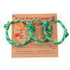 2-3Pcs First Day of School Knit Rope Bracelet Love Between Mother/Father/Mama and Daughter/Son/Me Back To Scool Gifts Protection Anxiety Relief Colorful Nylon Woven Bracelet With Message Card (Green(3Pcs), 3Pcs) view 1