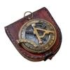 Antique Style Large Compass Set with Sundials, Brass Replicas, Leather Case view 1