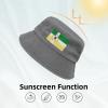Flag of Lajas (Pr) Bucket Hat for Women Men Outdoor Sun Hat Summer Beach Travel Fishing Cap Gray view 4