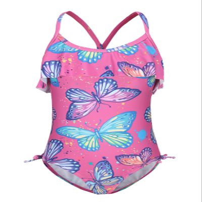 Big Girls One Piece Swimsuits Bathing Suit Hawaiian Summer Swimwear for Girls Pink Butterfly Size 14/12-14 Years