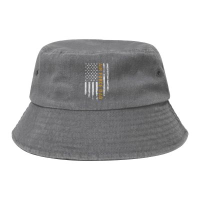 Air Force Dad USA Flag Bucket Hat for Women Men Outdoor Sun Hat Summer Beach Travel Fishing Cap Gray