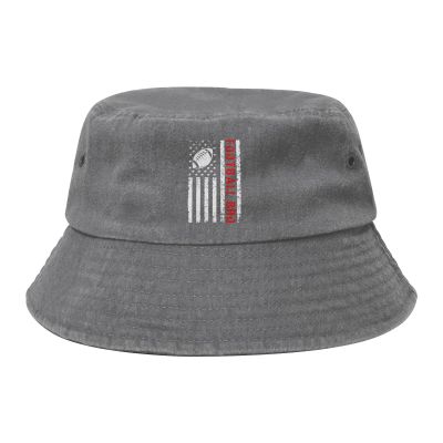 American Football with USA Flag Bucket Hat for Women Men Outdoor Sun Hat Summer Beach Travel Fishing Cap Gray