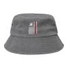 American Football with USA Flag Bucket Hat for Women Men Outdoor Sun Hat Summer Beach Travel Fishing Cap Gray view 1