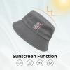 American Football with USA Flag Bucket Hat for Women Men Outdoor Sun Hat Summer Beach Travel Fishing Cap Gray view 4