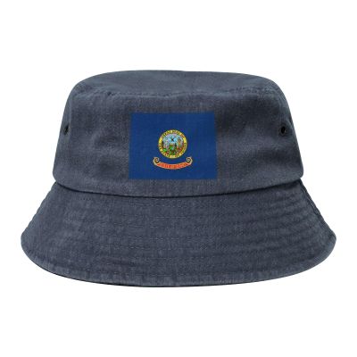Flag of Idaho Bucket Hat for Women Men Outdoor Sun Hat Summer Beach Travel Fishing Cap Navy Blue