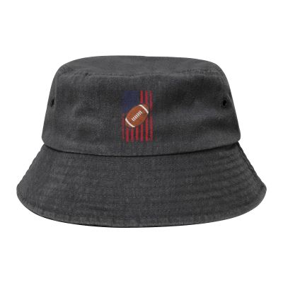 American Football Bucket Hat for Women Men Outdoor Sun Hat Summer Beach Travel Fishing Cap Black