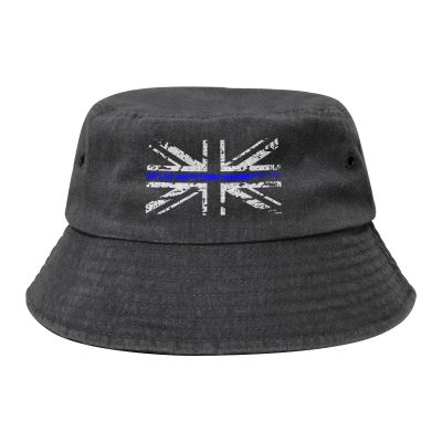Thin Blue Line UK Flag Bucket Hat for Women Men Outdoor Sun Hat Summer Beach Travel Fishing Cap