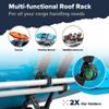 ARKSEN 2 Pair Universal Folding Kayak Roof Rack Heavy Duty Adjustable J-Bar Kayak and Canoe Carrier with 4 Lashing Straps, 4 Stern Tie Down Straps for Cars, SUVs, and Trucks view 3