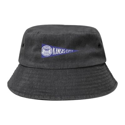 Flag of Kansas City, Missouri (1913-1936) Bucket Hat for Women Men Outdoor Sun Hat Summer Beach Travel Fishing Cap Black