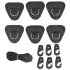 Niiyen 6PCS D Rings Patch Stainless Steel D Rings Pad Elastic Rope Set Bungee Cord Set for Inflatable Boats Canoes Kayaks Surfboards Vertical Paddle Boards(Black) view 1