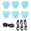 Niiyen 6PCS D Rings Patch Stainless Steel D Rings Pad Elastic Rope Set Bungee Cord Set for Inflatable Boats Canoes Kayaks Surfboards Vertical Paddle Boards(Light Blue) view 1
