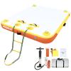 Vapaus Inflatable Floating Dock Air Dock Platform 6ft/8ft/10ft Non-Slip Inflatable Water Swim Mat Floating Island Raft for Pool Lake Beach Ocean Fishing Relaxing (Yellow Orange, 8ft x 6ft x 6") view 1