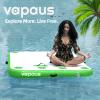 Vapaus Inflatable Floating Dock Air Dock Platform 6ft/8ft/10ft Non-Slip Inflatable Water Swim Mat Floating Island Raft for Pool Lake Beach Ocean Fishing Relaxing (Lagoon Green, 5ft x 6ft x 6") view 2
