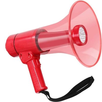 KYUSAR Handheld Megaphones Bullhorn 20W Megaphone Speaker with Flashlights Portable Handheld Megaphone Built-in Siren Outdoor Bullhorn Megaphone Speaker, Red
