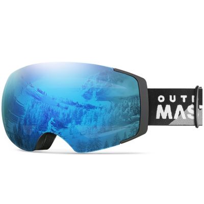 OutdoorMaster Ski Goggles PRO - Frameless, Interchangeable Lens 100% UV400 Protection Snow Goggles for Men & Women (Polarized Sapphire VLT14%)