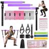Pilates Bar Kit with Resistance Bands, Upgraded Multifunctional Screw Yoga Pilates Bar with Metal Adjustment Buckle, Portable Home Gym Pilates Bar for Women Full Body Workout Equipment Purple view 1
