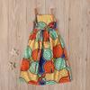Toddler Baby Girls Casual DressKids Girls African Dashiki 3D Digital Print lter Suspenders Princess Dress (Orange, 5-6 Years) view 3