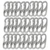 Bytiyar Stainless Small Carabiner Clips 1.25 inch (32mm) Snap Hooks with Fixed Eye Spring Gate Keychain Parocord Rope Clasps Accessories, 30 Pcs Stainless