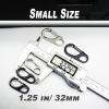 Bytiyar Stainless Small Carabiner Clips 1.25 inch (32mm) Snap Hooks with Fixed Eye Spring Gate Keychain Parocord Rope Clasps Accessories, 30 Pcs Stainless view 4