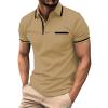 Men's Casual Polo Shirts Solid/Colo Short Sleeve Shirt Classic Striped Slim Fit Golf Tennis Tops view 1