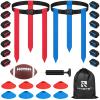 HASITE Flag Football Set, 14 Player Adjustable Flag Football Belts, 42 Flags, 8 Practice Cones, Size 3 Football, Pump and Bag, Perfect for Youth, Adults and Children to Capture The Flag view 1