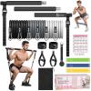 Pilates Bar Kit with Resistance Bands, Upgraded Multifunctional Screw Yoga Pilates Bar with Metal Adjustment Buckle, Portable Home Gym Pilates Bar for Women Men Full Body Workout Equipment Black view 1