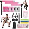 Pilates Bar Kit with Resistance Bands, Upgraded Multifunctional Screw Yoga Pilates Bar with Metal Adjustment Buckle, Portable Home Gym Pilates Bar for Women Full Body Workout Equipment Pink view 1