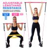 Pilates Bar Kit with Resistance Bands, Upgraded Multifunctional Screw Yoga Pilates Bar with Metal Adjustment Buckle, Portable Home Gym Pilates Bar for Women Full Body Workout Equipment Pink view 4