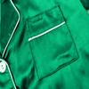 Vopmocld Satin Pajama Sets Unisex Boys and Girls Silk Button Down Short Sleeve & Shorts & Pants Sleepwear 3PCS Loungewear PJS, Bright Green, 10 view 4