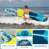TESAN 11'6x35'' Extra Wide Inflatable Paddle Board,All-Round Ultra Stable Stand Up Paddleboards for 450lb/3 People/Family,Dual Bungees, Camera Mount, 5 Handles,100L Backpack,3PCS Paddle view 4